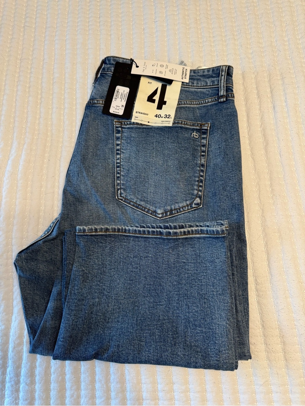 rag & bone Men's Straight Jeans in Medium Blue Denim